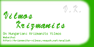 vilmos krizmanits business card